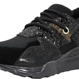 Steve Madden Black Mixed-Material Sneakers